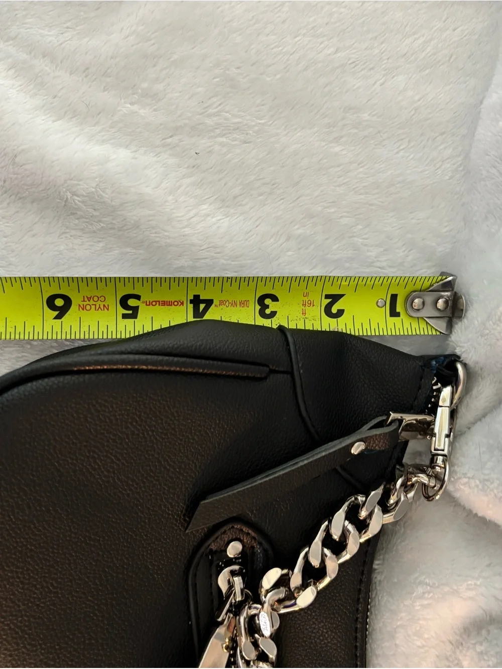 Steve Madden Black Shoulder Bag with Silver Chain